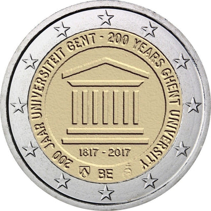 2 euro Belgia Uniwersytet w Gent 2017