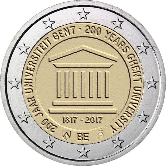 2 euro Belgia Uniwersytet w Gent 2017
