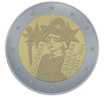 2 euro Słowenia Barbara Cylejska 1414 - 2014