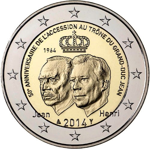 2 euro Luksemburg 50 rocz. koronacji Księcia 2014