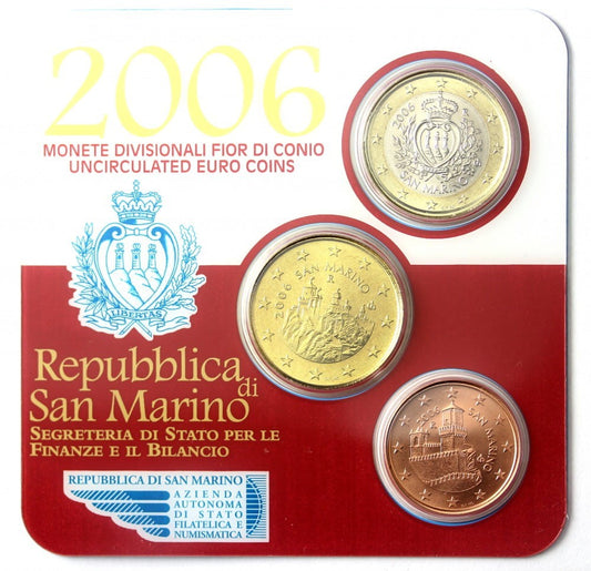 San Marino mini kit 5c +50c+1euro 2006