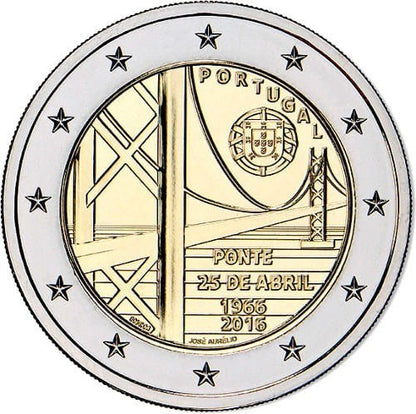 2 euro Portugalia Most 25 kwietnia 2016
