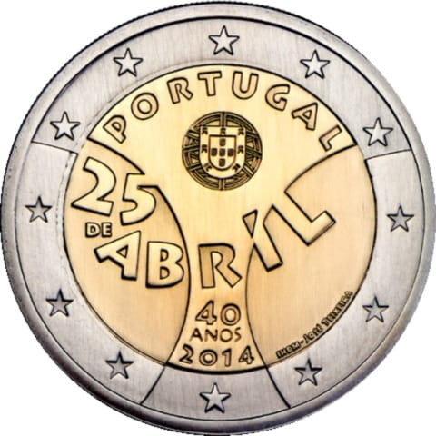 2 euro Portugalia Rewolucja goździków 2014