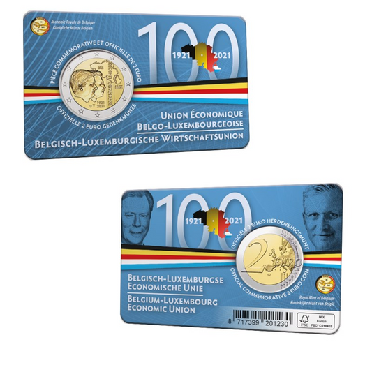 2 euro Belgia 100 lat Unii z Luksemburgiem 2021