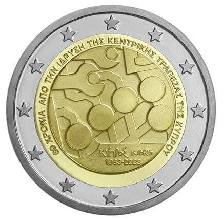 2 euro Cypr 60 lat banku centralnego 2023