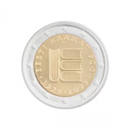 2 euro Estonia 500 r. pierwszej estońskiej książki 2025