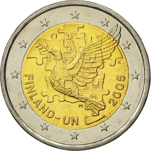 2 euro Finlandia Gołąbek pokoju ONZ 2005