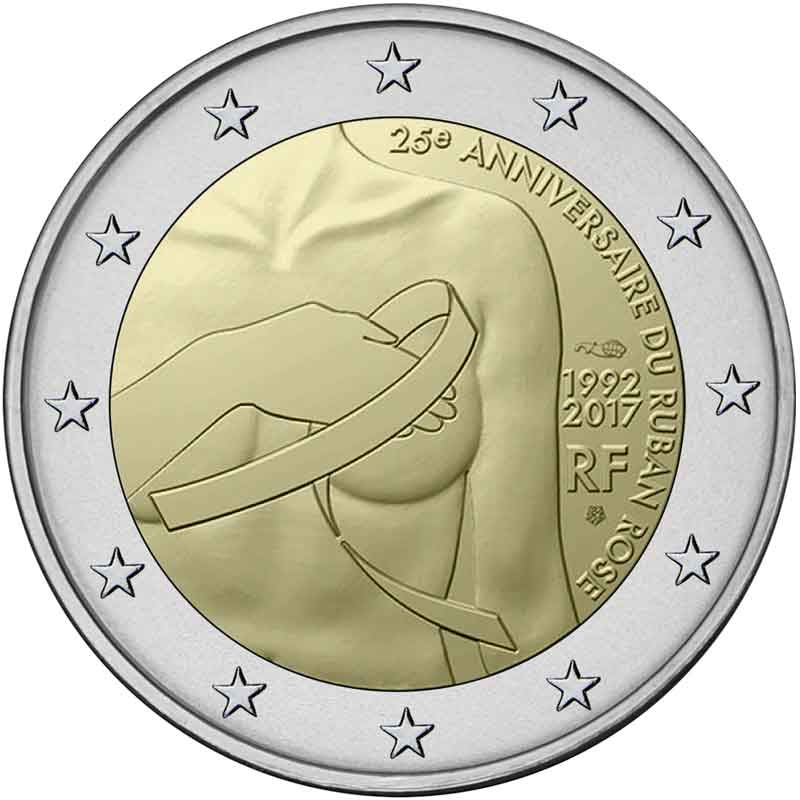 2 euro Francja Różowa wstążka 2017