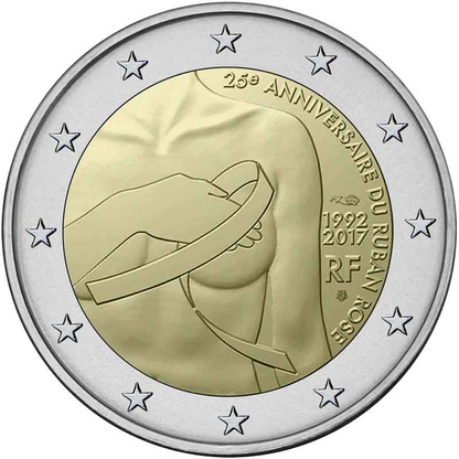 2 euro Francja Różowa wstążka 2017