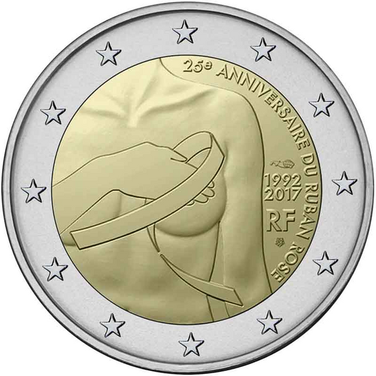2 euro Francja Różowa wstążka 2017