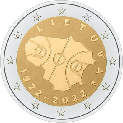 2 euro Litwa 100 lat koszykówki 2022