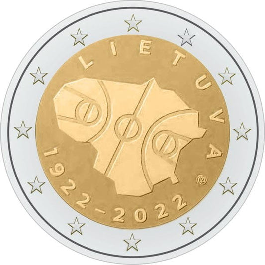 2 euro Litwa 100 lat koszykówki 2022