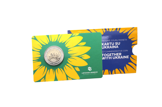 2 euro Litwa Razem z Ukrainą 2023 coincard
