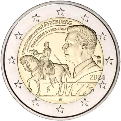 2 euro Luksemburg 175 r. śmierci Guillaume'a II 2024