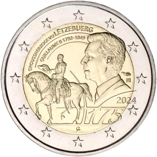 2 euro Luksemburg 175 r. śmierci Guillaume'a II 2024