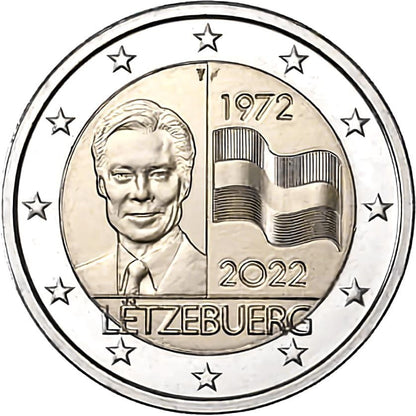 2 euro Luksemburg 50 rocznica Flagi 2022