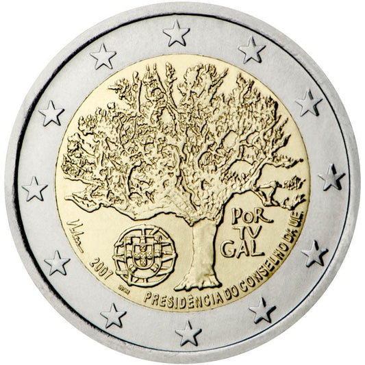 2 euro Portugalia Przewodnictwo UE 2007