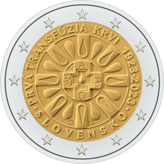 2 euro Słowacja 10 rocz. pierwszej transfuzji 2023