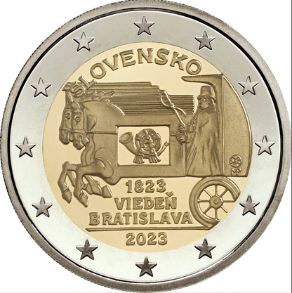 2 euro Słowacja 200 rocz. Poczty konnej 2023