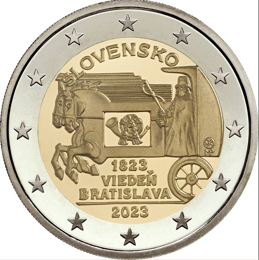 2 euro Słowacja 200 rocz. Poczty konnej 2023