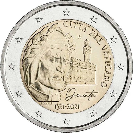 2 euro Watykan Dante Alighieri 2021