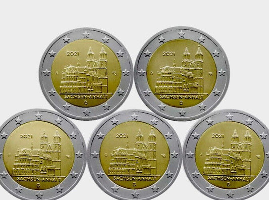 2 euro x 5 Niemcy Saksonia-Anhalt 2021 ADFGJ