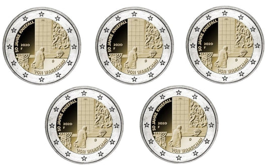 2 euro x5 ADFGJ Niemcy 50 l. klęknięcia w Warszawie 2020