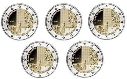 2 euro x5 ADFGJ Niemcy 50 l. klęknięcia w Warszawie 2020