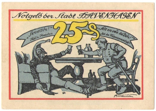 25 Pf banknot zastępczy Zettemin 1921