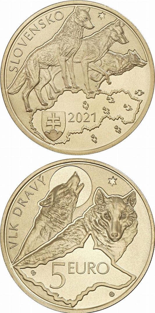 5 euro Słowacja Wilk 2021
