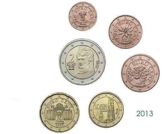 Euro set AUSTRIA zestaw menniczy x 6 2013