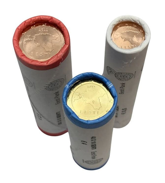 Euro set Estonia zestaw x 3 1,2,5 cent 2021+