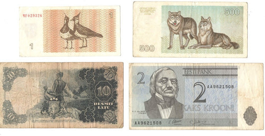 Banknoty Litwa, Łotwa, Estonia 1938-1993, stany 2-4