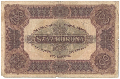 Węgry, 100 koron 1920, seria A 035, stan 5