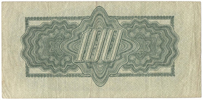Czechosłowacja, banknot 100 koron, 1944, ser. OB, stan 3+