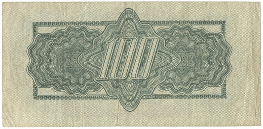 Czechosłowacja, banknot 100 koron, 1944, ser. OB, stan 3+