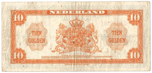 Holandia - 10 Guldenów 1943 r. - Stan 3