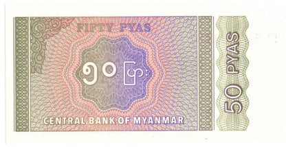 Myanmar, 50 pyas, stan 1-